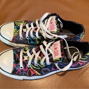 Converse All Star Multicolor Peace Sign Sneakers